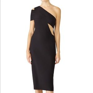 Lacey Midi Dress by AQ/AQ size 8 Black LBD